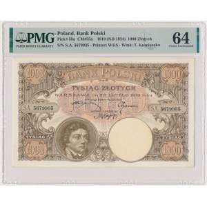 1.000 złotych 1919 - S.A - PMG 64 - RZADKI i PIĘKNY