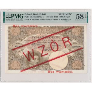 1.000 złotych 1919 - WZÓR - PMG 58 EPQ - wysoki nadruk