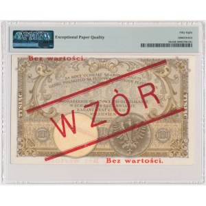1.000 złotych 1919 - WZÓR - PMG 58 EPQ - wysoki nadruk