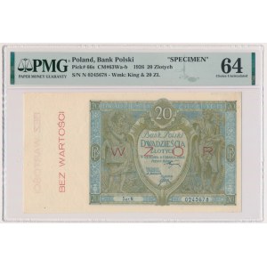 20 złotych 1926 - WZÓR - Ser.N - PMG 64