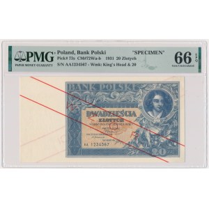 20 złotych 1931 - WZÓR - AA - PMG 66 EPQ