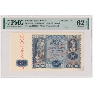 20 złotych 1936 - WZÓR - AW - PMG 62 EPQ