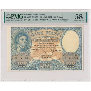 100 złotych 1919 - S.B - PMG 58