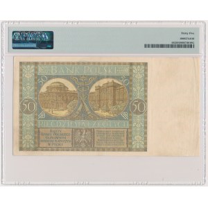 50 złotych 1925 - Ser. K - PMG 35 - rzadka i ładny