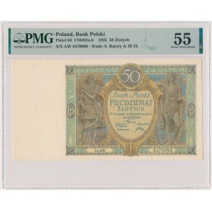 50 złotych 1925 - Ser. AW - PMG 55 - PIĘKNY - jeden z najlepiej zachowanych