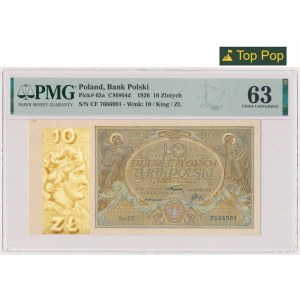 10 złotych 1926 - Ser.CF - PMG 63 - NAJWYŻSZEJ KLASY WALOR