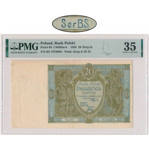 20 złotych 1926 - Ser.B.S. - PMG 35 - WIELKA RZADKOŚĆ