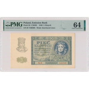 5 złotych 1940 - B - PMG 64