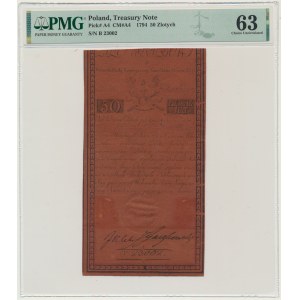 50 złotych 1794 - B - PMG 63 - PIĘKNA - imponująca nota od PMG