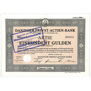 Gdańsk, Danziger Privat-Actien-Bank, 100 guldenów, 1934