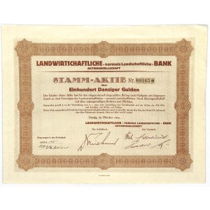 Gdańsk, Landwirtschaftliche Bank AG, 100 guldenów, 1924