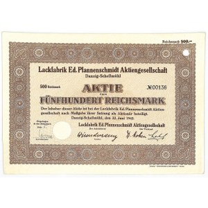 Gdańsk, Lackfabrik ed. Pfannenschmidt AG, 500 marek 1942