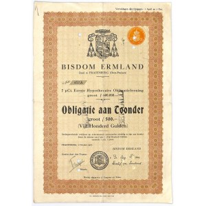 Frombork, Bisdom Ermland, 7% obligacja na 500 guldenów 1927