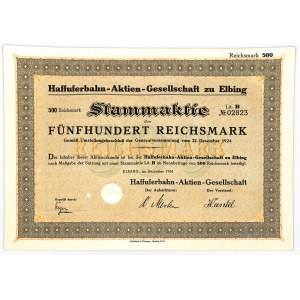 Elbląg, Haffuferbahn AG, 500 marek 1924
