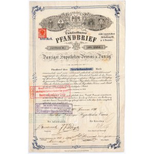 Gdańskie Towarzystwo Hipoteczne, 4% list zastawny na 600 marek 1891