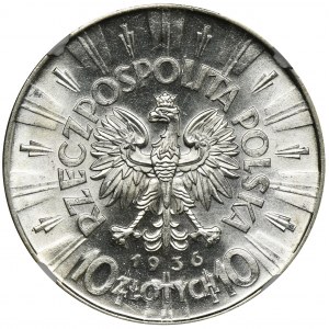 Piłsudski, 10 złotych 1936 - NGC MS63