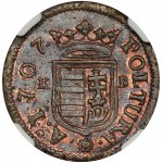 Hungary, Franz II Rákóczi, Poltura Kremnitz 1707 KB - NGC MS66 BN