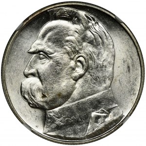 Piłsudski, 10 złotych 1938 - NGC MS61