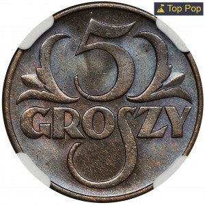 5 groszy 1937 - NGC MS66 BN