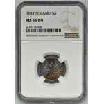 5 groszy 1937 - NGC MS66 BN