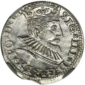 Sigismund III Vasa, 3 Groschen Riga 1591 - NGC MS61