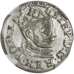 Stephen Bathory, 3 Groschen Riga 1583 - NGC MS63