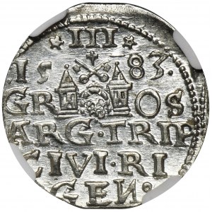 Stephen Bathory, 3 Groschen Riga 1583 - NGC MS63