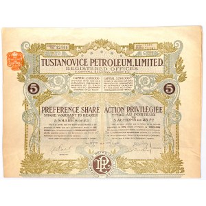 Tustanovice Petroleum Ltd. - warrant na 5 akcji