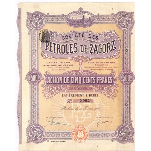 Petroles de Zagorz - akcja 500 franków