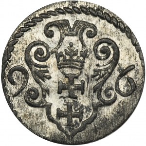 Sigismund III Vasa, Denarius Danzig 1596 - big numbers