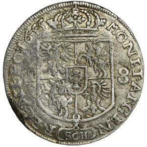Jan II Kazimierz, Ort Kraków 1655 SCH - litery SCH w obwódce
