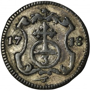 Augustus II the Strong, 3 Pfennig Dresden 1718 IGS