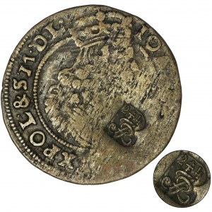 Potocki family dominial token, John II Casimir, 6 Groschen 1666 - countermark, RARE