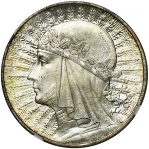 Głowa Kobiety, 10 złotych Warszawa 1932 - NGC MS64 - PIĘKNA