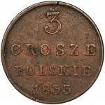 Królestwo Polskie, 3 grosze polskie Warszawa 1833 KG - RZADKIE