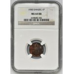 Free City of Danzig, 1 pfennig 1930 - NGC MS64 RB