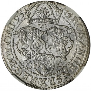 Sigismund III Vasa, 6 Groschen Marienburg 1596 - NGC AU53