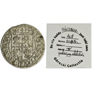 Zygmunt III Waza, Półtorak Bydgoszcz 1618 - ex.Górecki, podwójny ozdobnik