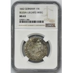 Silesia, Duchy of Liegnitz-Brieg-Wohlau, Ludwig IV, 15 Kreuzer Brieg 1662 - NGC MS63