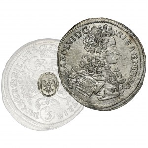 Silesia, Habsburg rule, Karl VI, 3 Kreuzer Breslau 1724 - RARE