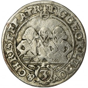 Silesia, Duchy of Liegnitz-Brieg-Wohlau, Georg III, Ludwig IV and Christian, 3 Kreuzer Brieg 1656 - VERY RARE