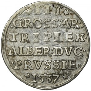 Prussia, Albrecht Hohenzollern, 3 Groschen Königsberg 1537