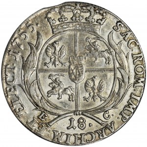 Augustus III of Poland, 1/4 Thaler Leipzig 1755 EC