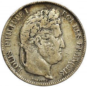 France, Louis Philip I, 5 Francs Perpignan 1832 Q - VERY RARE