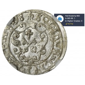 Sigismund III Vasa, Schilling Riga 1598 - NGC MS66