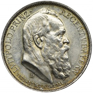 Germany, Bavaria, Regent Luitpold, 3 mark Munich 1911 D