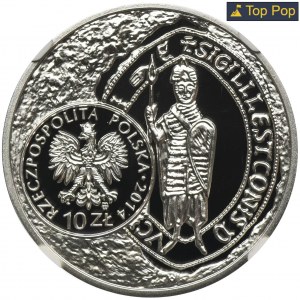 10 złotych 2014 Brakteat Leszka Białego - NGC PF70 ULTRA CAMEO