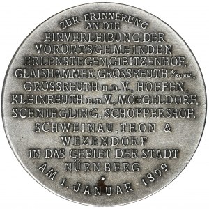 Niemcy, Miasto Norymberga, Medal 1899 - RZADKI