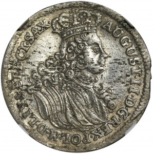 Augustus II the Strong, 6 Groschen Leipzig 1702 EPH - NGC AU DETAILS