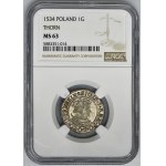 Sigismund I the Old, Groschen Thorn 1534 - NGC MS63 - PRVSSIE